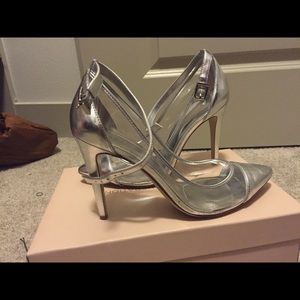Bcbg clear Ankle strap pumps